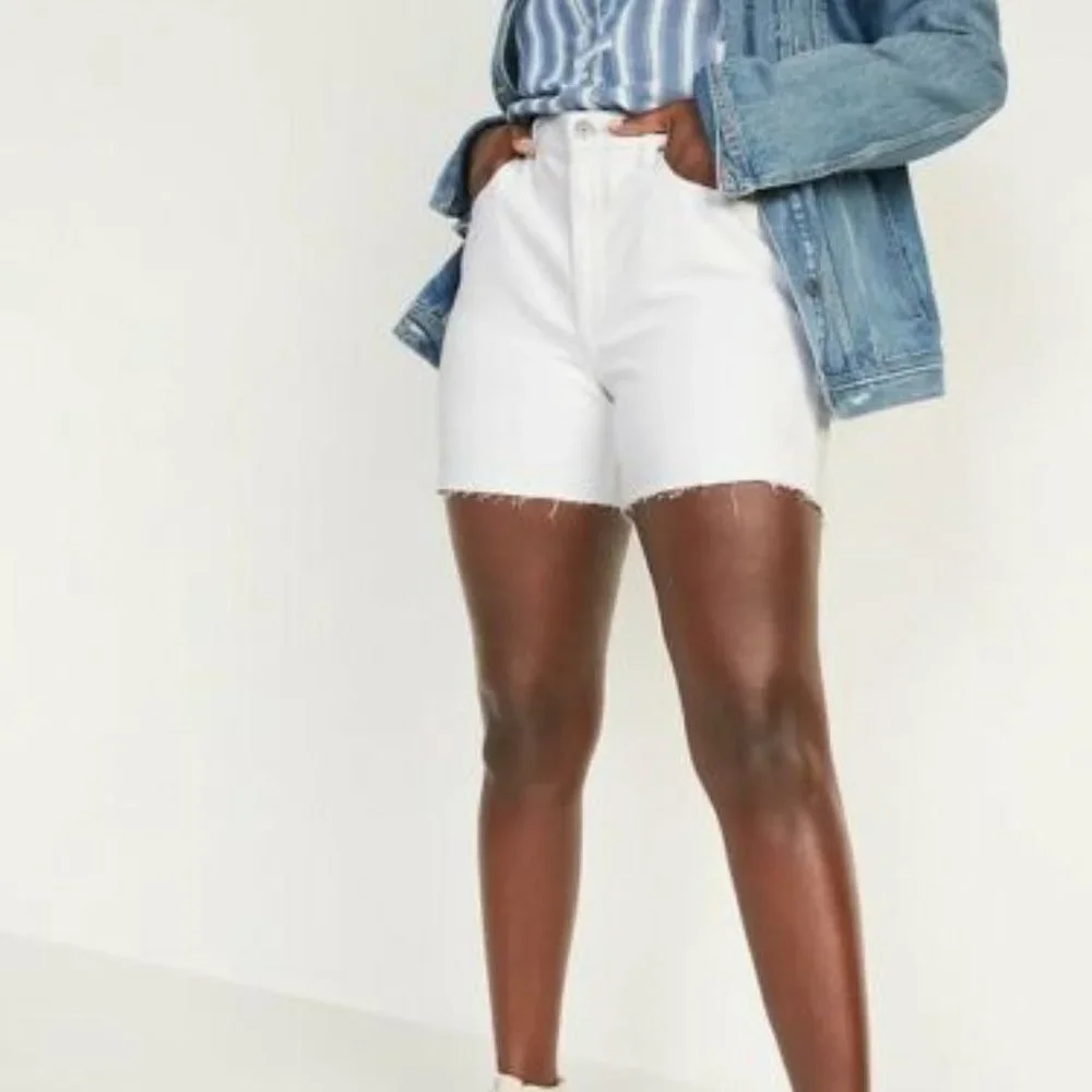 Levi’s Women’s White High Waist Denim Jean Shorts Plus Size 22W - Picture 10 of 11